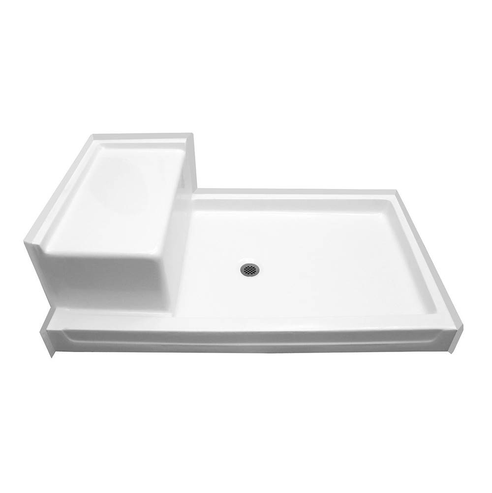 Hamilton Bathware AcrylX 60 x 36 x 24 Shower Base in Bone Granite G6036SH 1S PAN